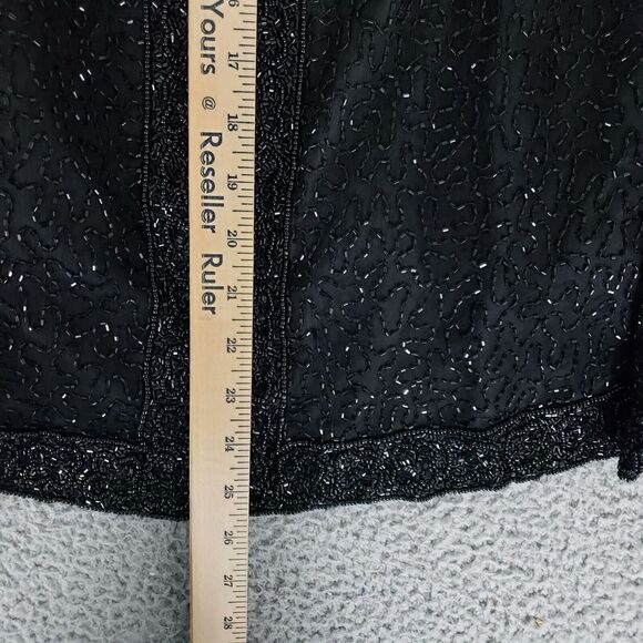 VINTAGE Laurence Kazar Jacket Womens‎ Small Evening Jacket Sequences Beaded Silk - Picture 7 of 13